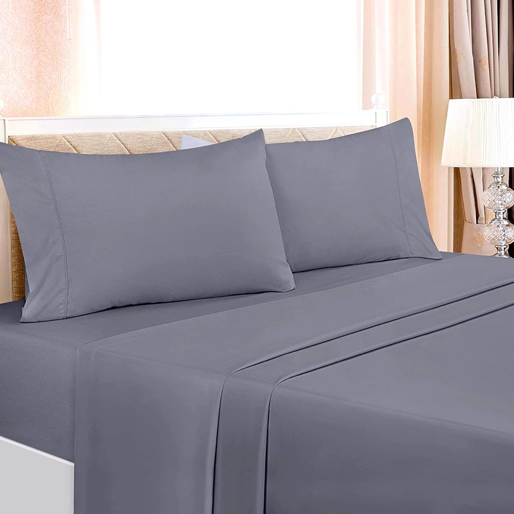 Grey bedsheets queen fade and shrink proof